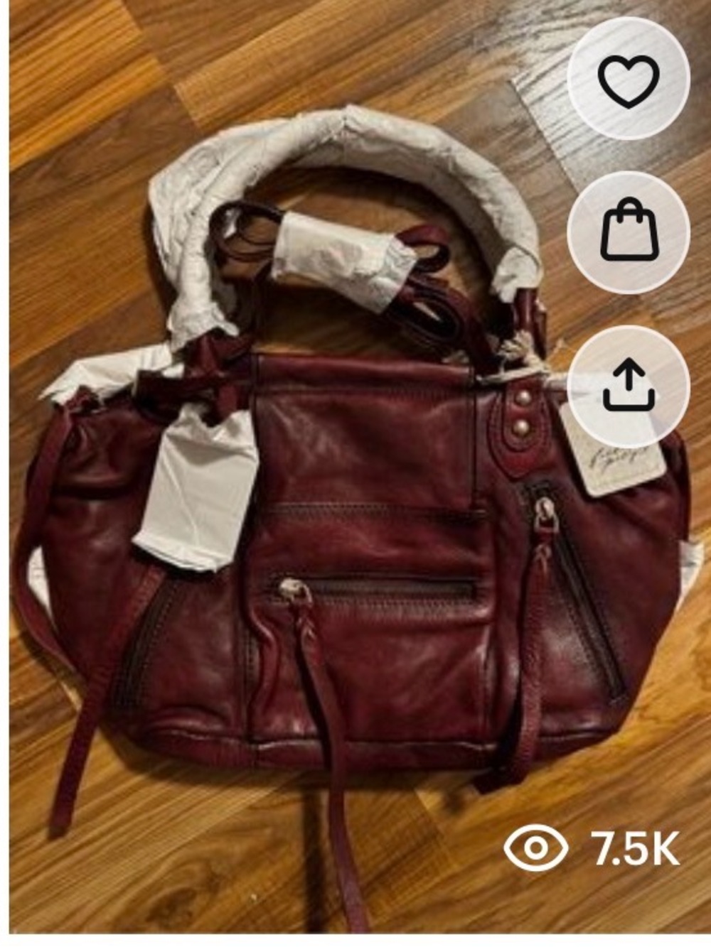 🚨 RARE!! ONLY 1 AVAILABLE Free People Baby Emerson RED ROCK  Leather Satchel - Picture 7 of 7